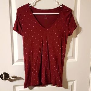 A New Day, short sleeve, red and pink, S